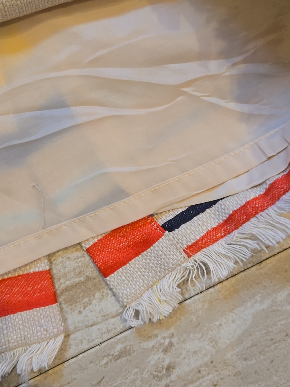 J. Crew Multi-Colored Striped Fringed Hem  Pencil Skirt - Picture 5 of 9